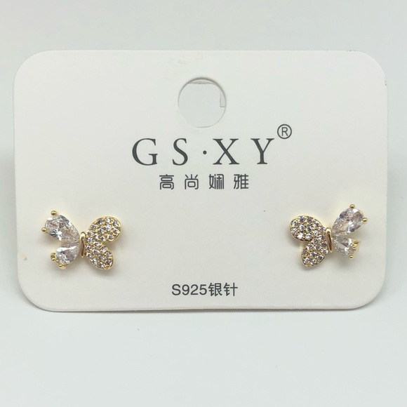 26. Crystal butterfly stud earrings - Picture 5 of 7